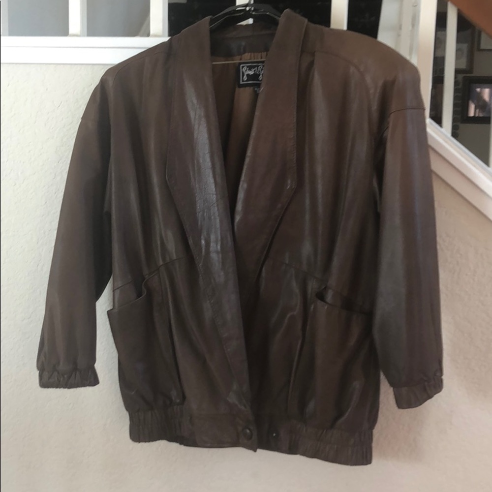 Vintage brown leather jacket, women’s size S